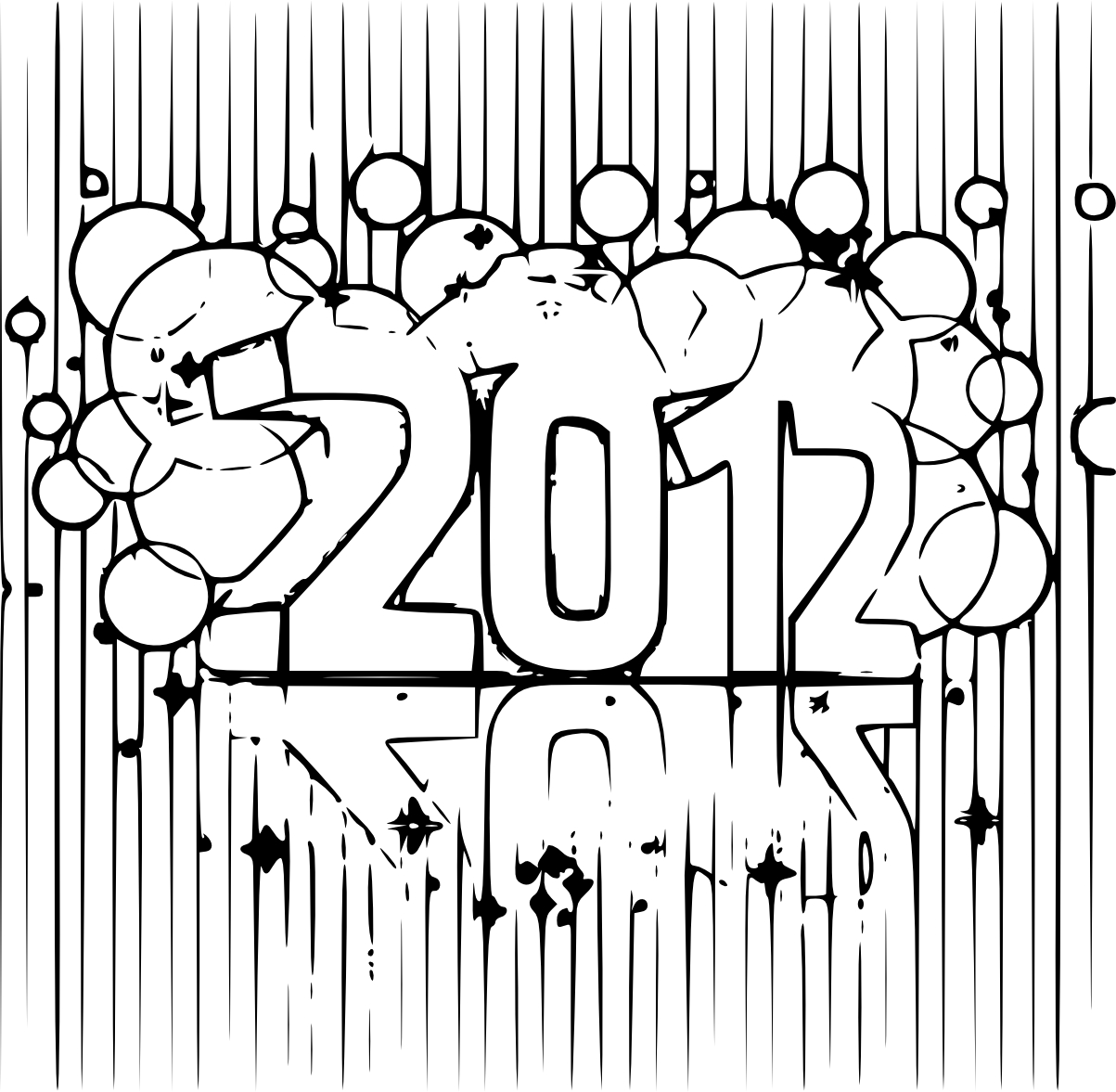 Coloriage bonne année 2012